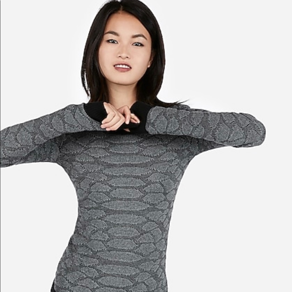 Express black snakeskin print sweater